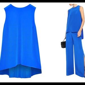 Adam Lippes Silk Pintuck Pleated Crepe de Chine